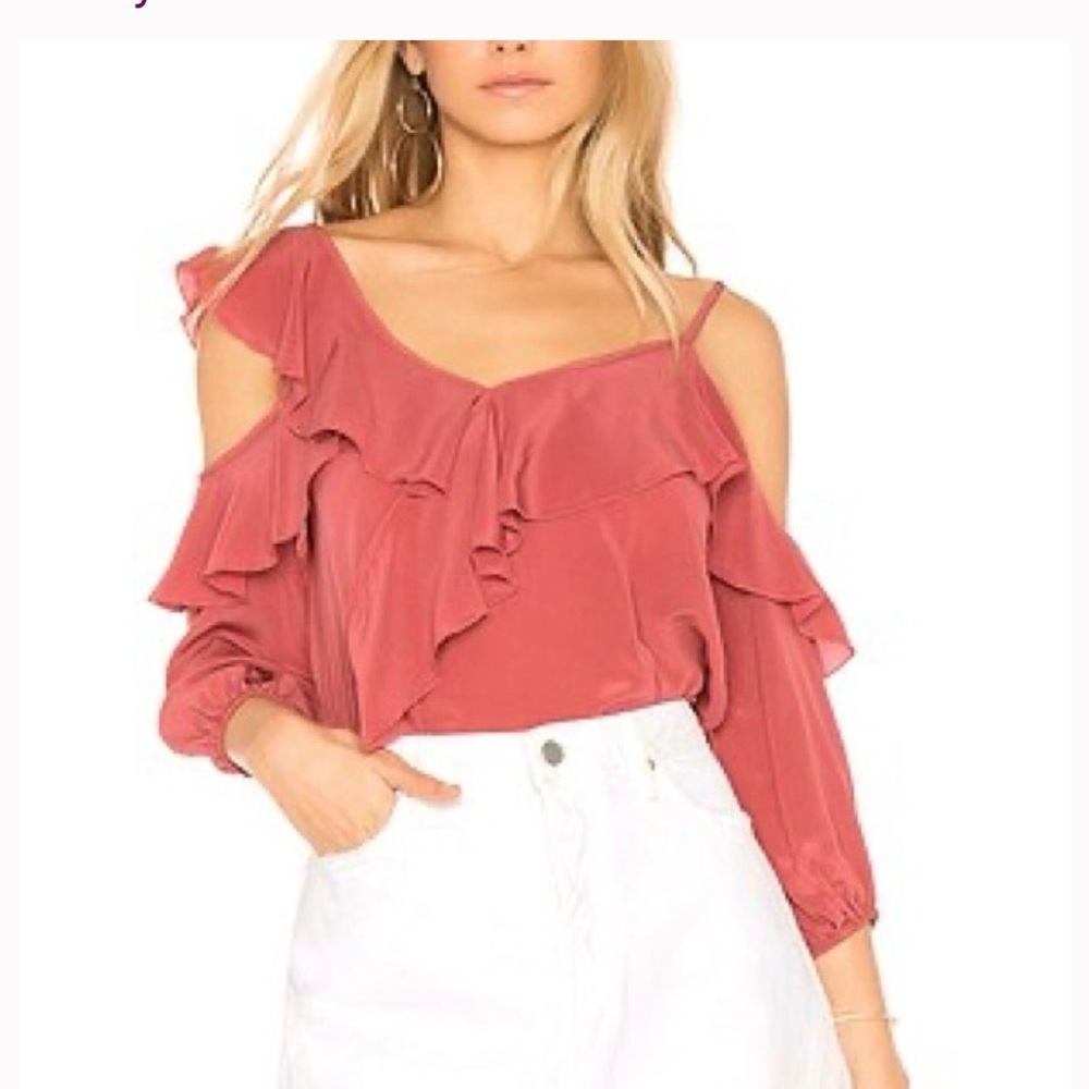 Bailey 44 One Shoulder Three Quarter Sleeve 100% Silk Blouse